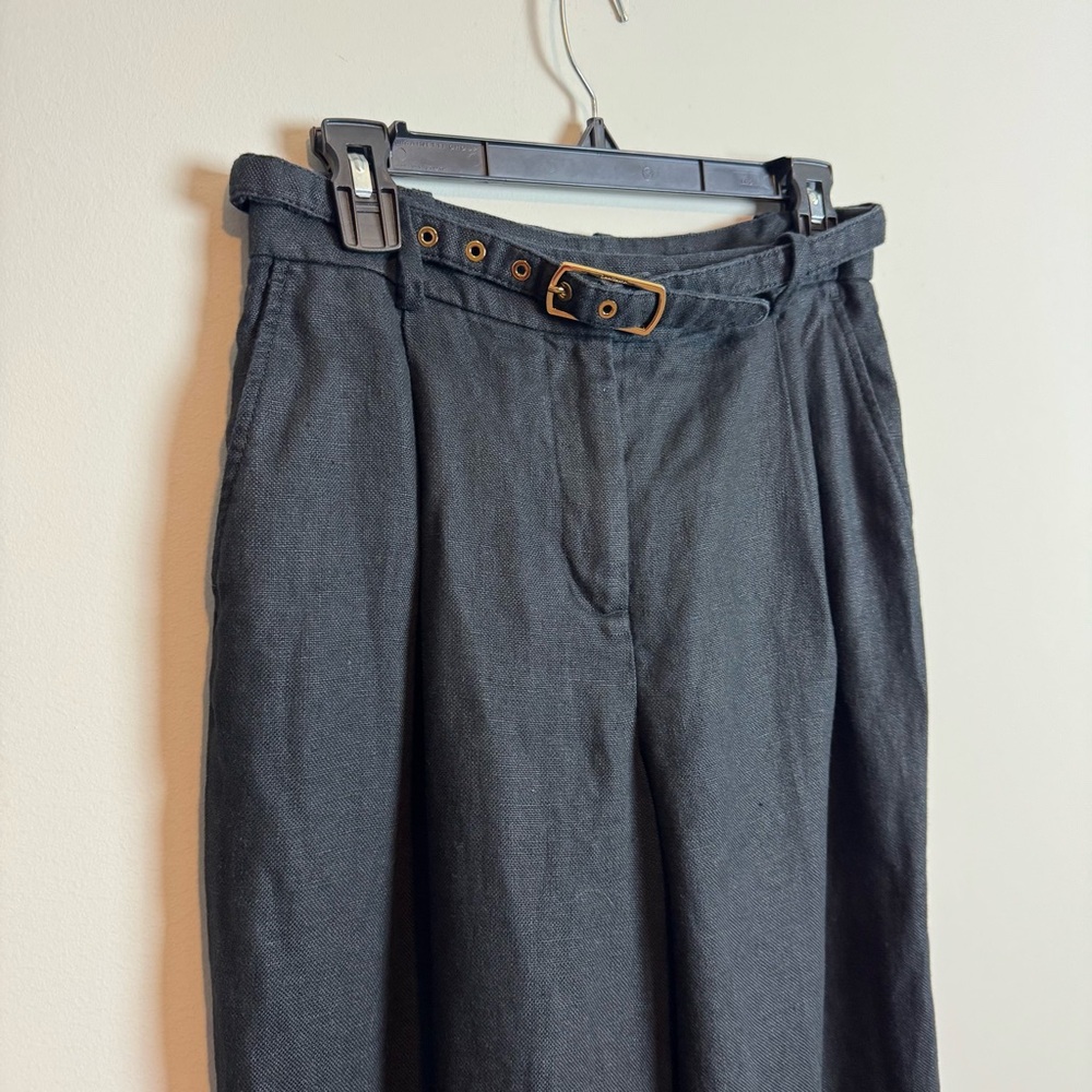 Zimmermann Hypnotic High Waisted Belted Linen Blend Wide Leg Pants 0 - Picture 4 of 11